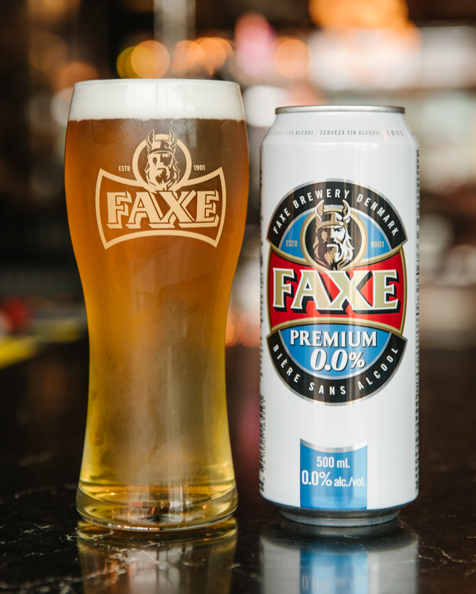 Faxe Premium Alcoholfree beer served at Amsterdam Brewery